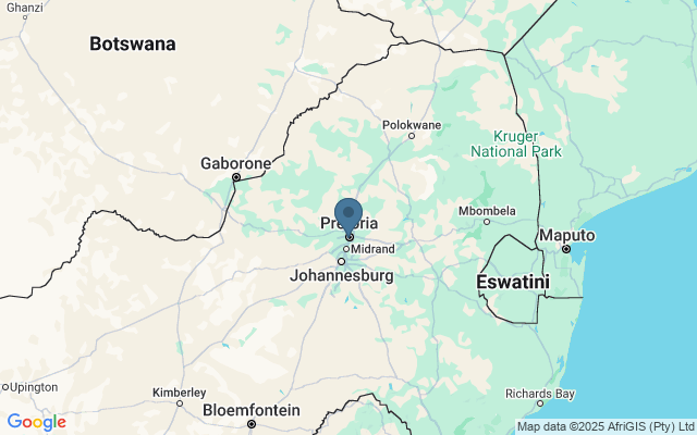 Kaart met locatie Voortrekker Monument